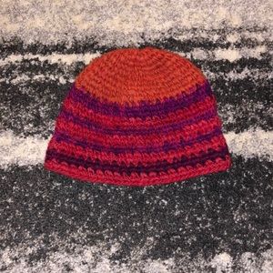 Red hand made hat